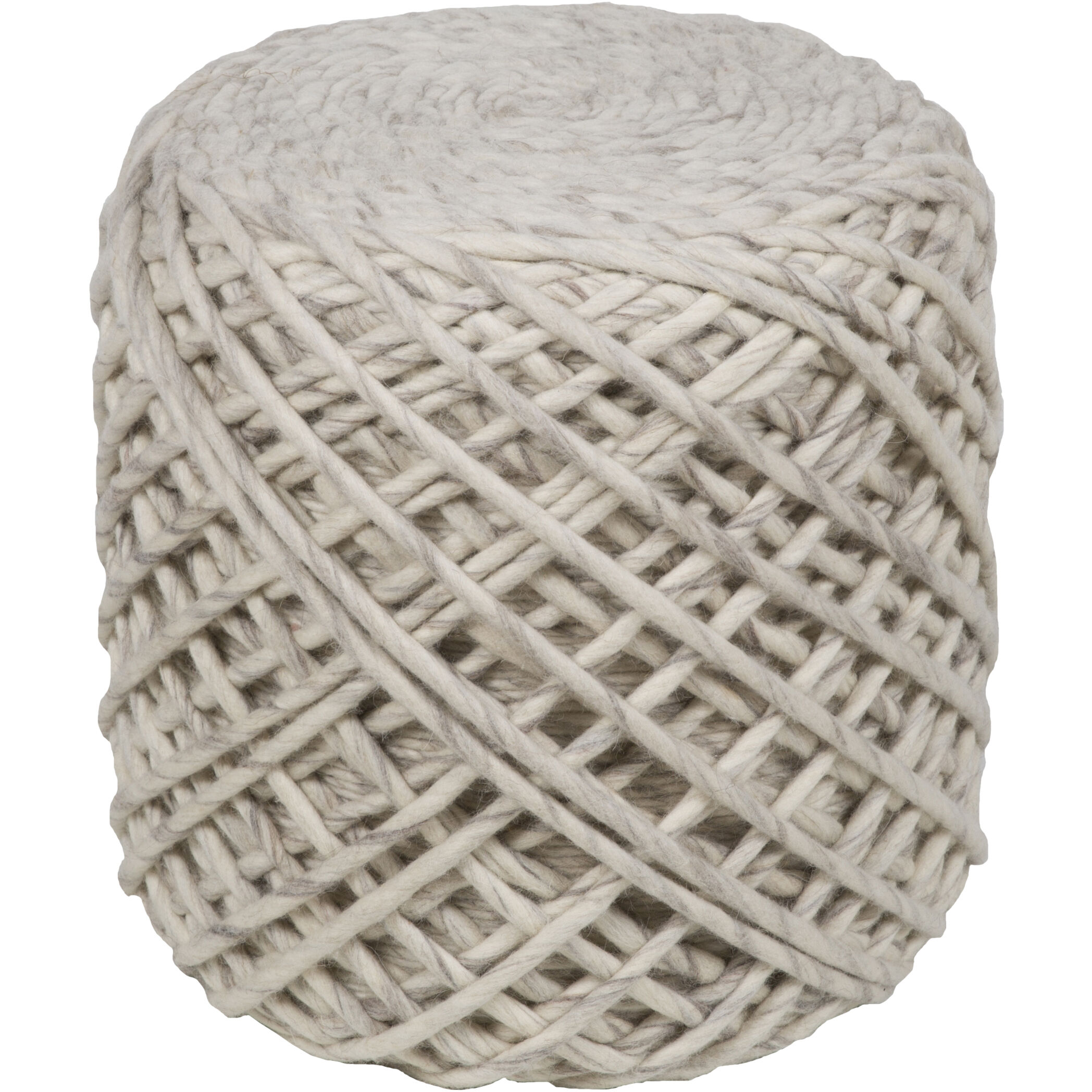 Yukon 18 inch Cream Pouf, Cylinder