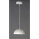 Hemisphere LED 14 inch Gloss White and Aluminum Single Pendant Ceiling Light