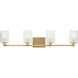 Lando 4 Light 35 inch Satin Brass Wall Bath Fixture Wall Light
