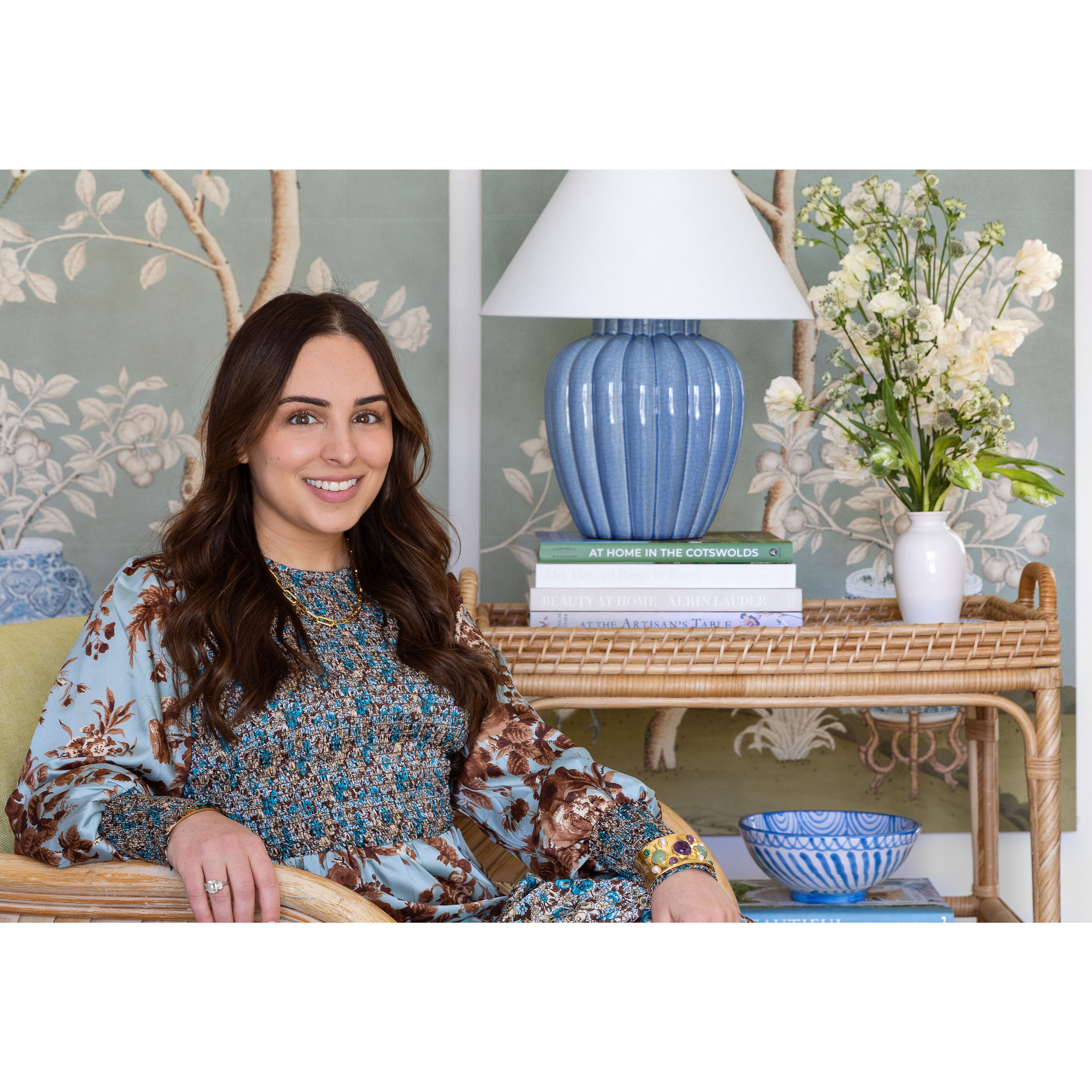 Clarendon 20 inch 60.00 watt Aged Brass and Blue Table Lamp Portable Light