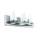Abete 3 Light 18.42 inch Chrome Vanity Light Wall Light, White Glass
