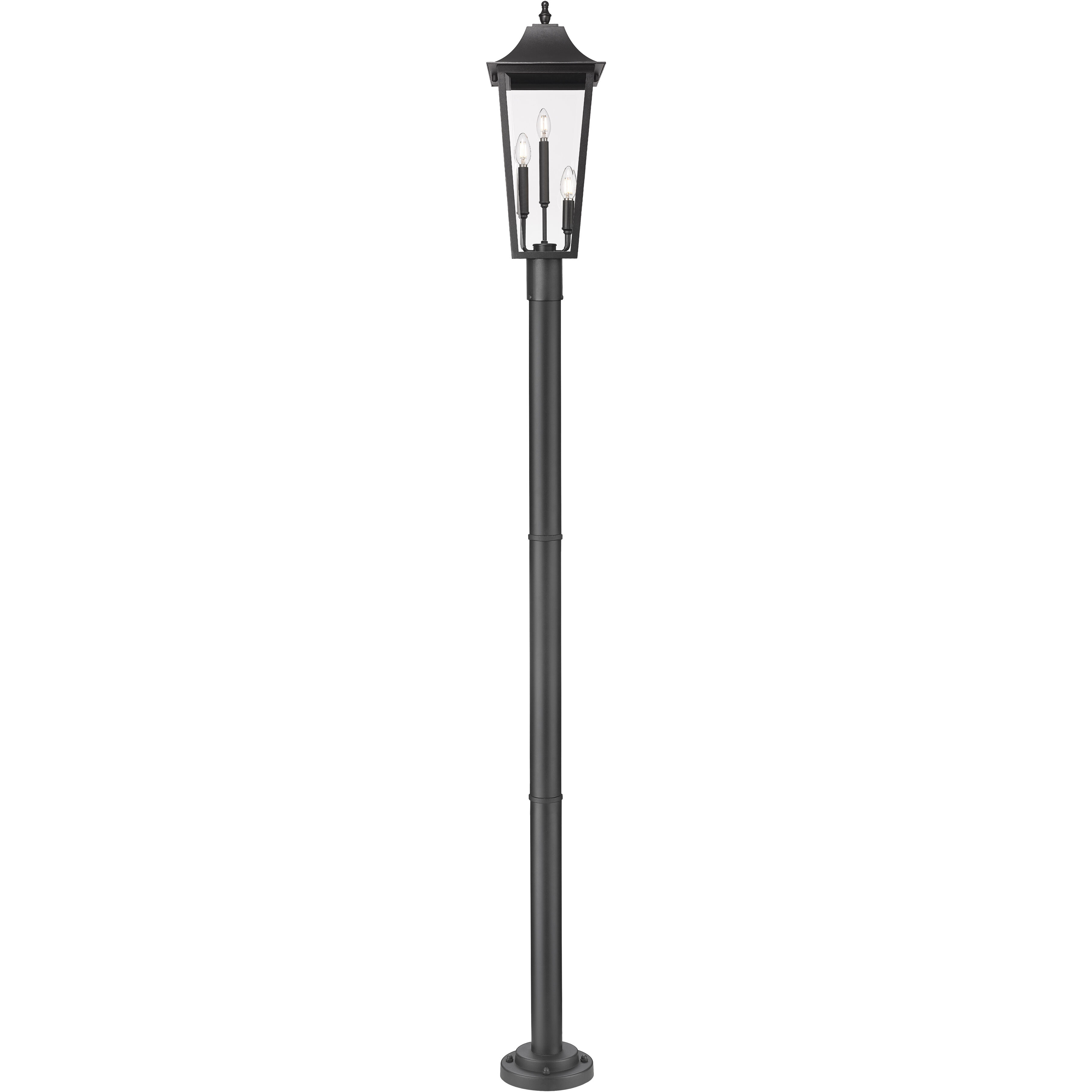 Gannon 3 Light 100.5 inch Black Outdoor Post Mounted Fixture