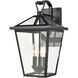 Main Street 3 Light 16 inch Black Outdoor Wall Sconce
