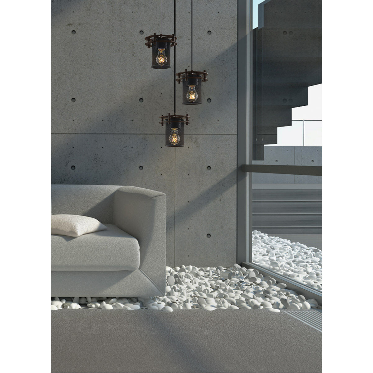 Circa 3 Light 7 inch Dark Bronze Pendant Ceiling Light in Cylinder with Flat Rim