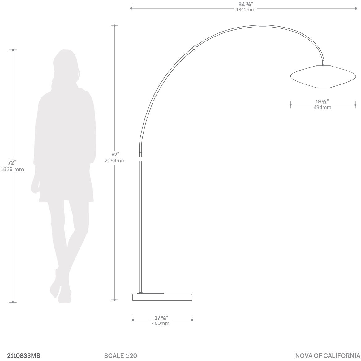 Roswell 82 inch 23.00 watt Matte Black Arc Floor Lamp Portable Light