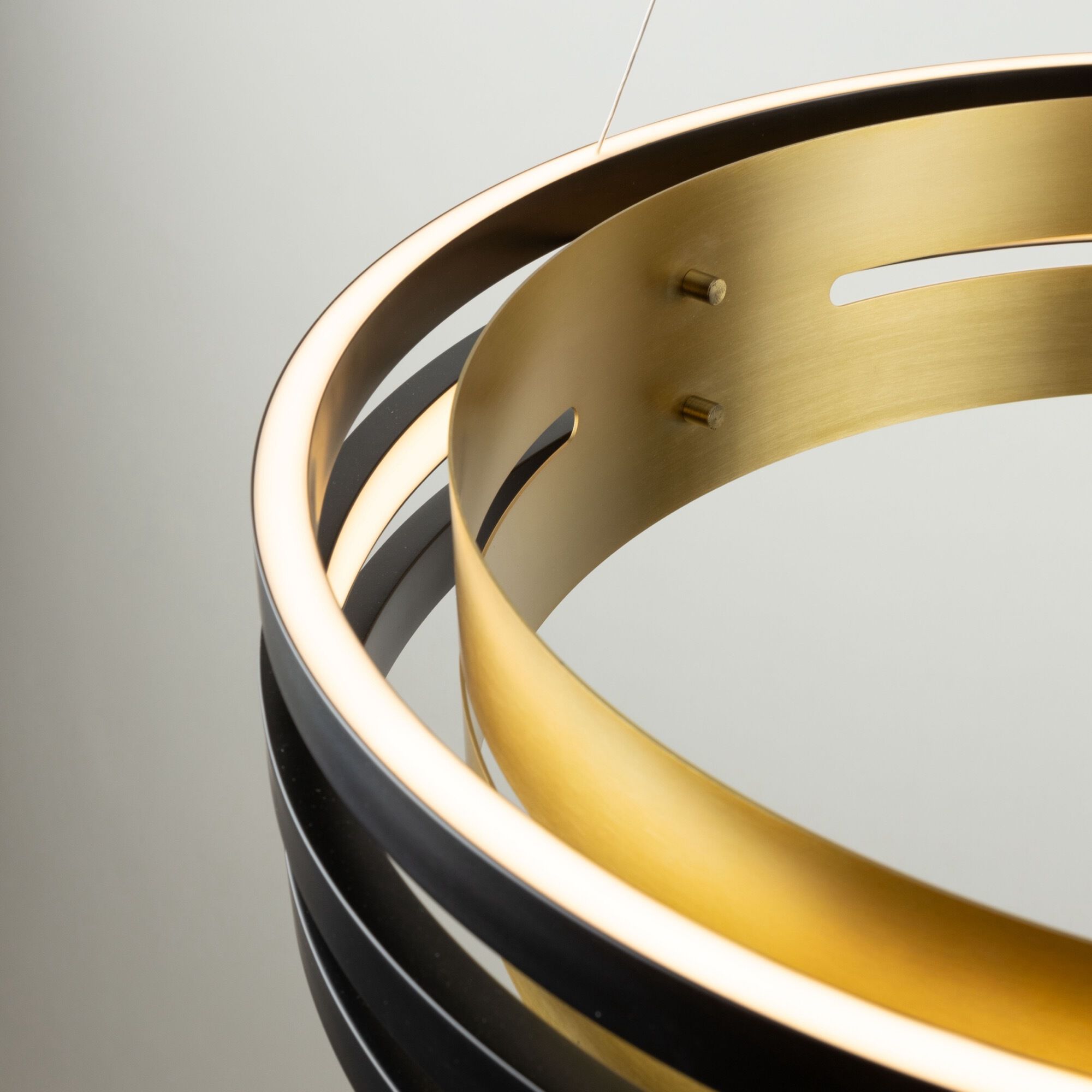 Toledo LED 25.5 inch Black and Brushed Brass Chandelier Ceiling Light