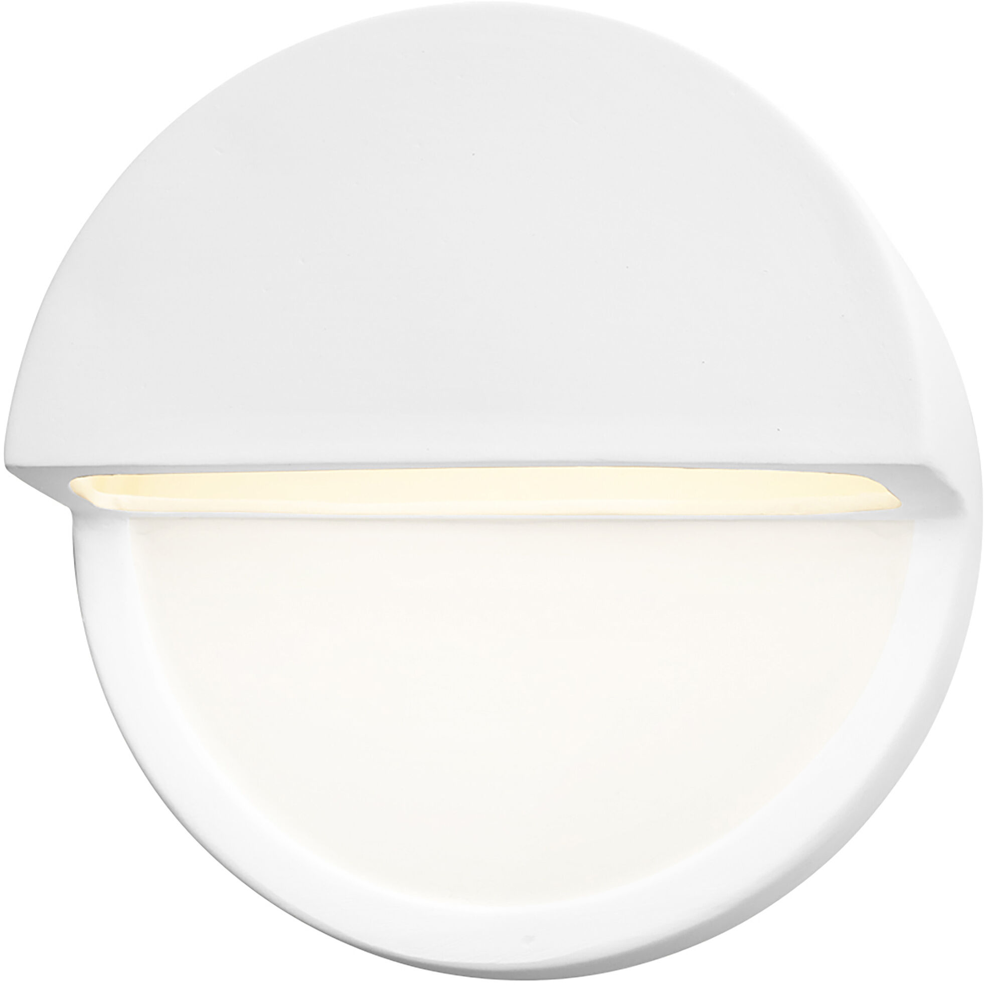 Ambiance LED 8 inch Gloss White ADA Wall Sconce Wall Light, Closed Top Fixture, Dome