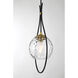 Cody 1 Light Coal/Soft Brass Mini Pendant Ceiling Light