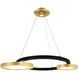 Deux Lunes LED 29 inch Brass and Pearl Black Island/Pool Table Light Ceiling Light