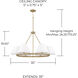 Parson 6 Light 35 inch Matte Brass Chandelier Ceiling Light
