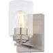 Park Ridge 1 Light 4.75 inch Satin Nickel Bathroom Light Wall Light