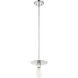 Modern 1 Light 8 inch Polished Nickel Mini-Pendant Ceiling Light