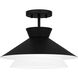 Lionel 1 Light 15 inch Matte Black Semi-Flush Mount Ceiling Light, Medium