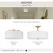 Inspire 3 Light 18 inch Satin Brass Semi-Flush Mount Ceiling Light