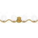 Spherical 4 Light 30.75 inch Aged Brass Bath Light Wall Light, Extra Large
