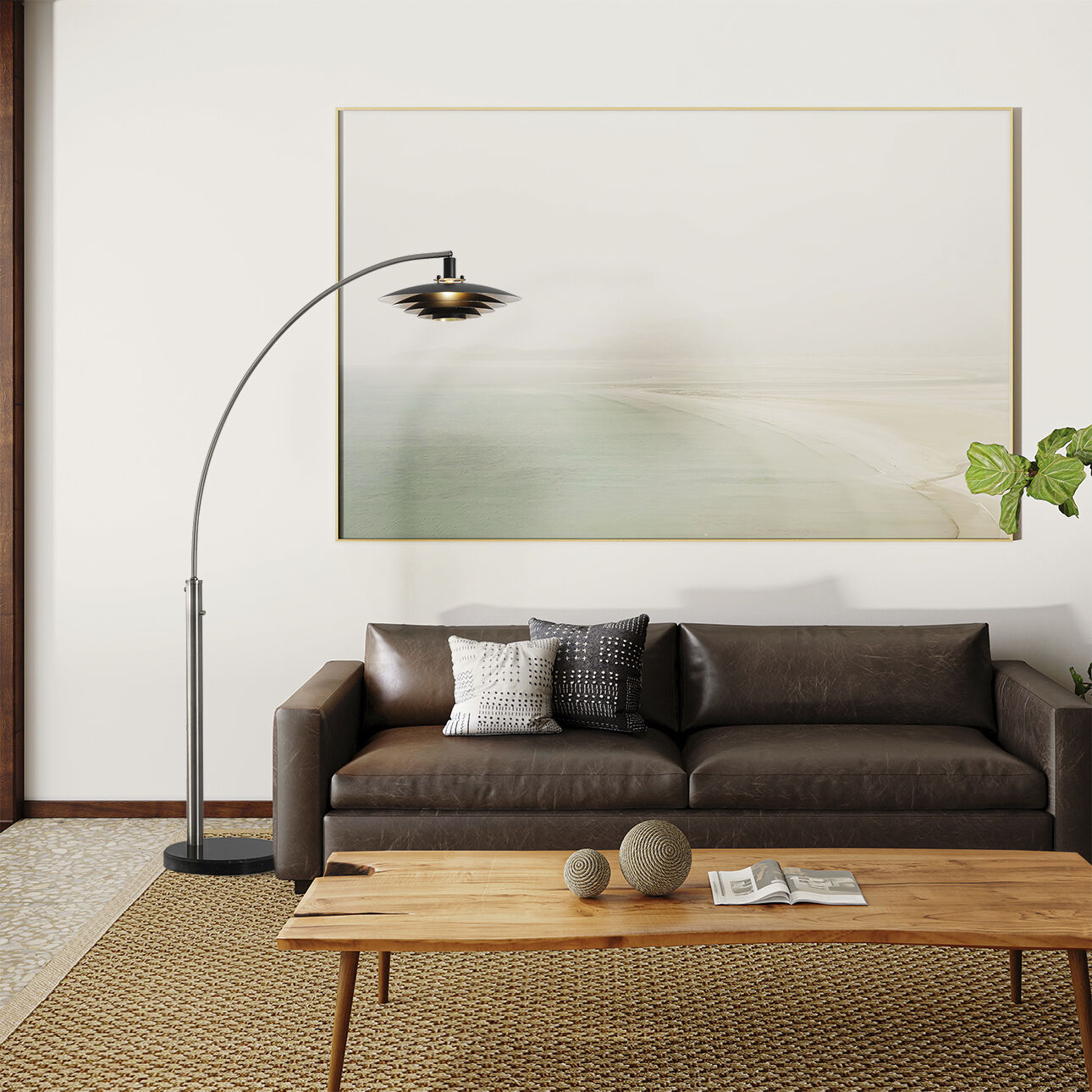 Rancho Mirage 87 inch 100.00 watt Satin Nickel Arc Floor Lamp Portable Light