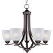 Axis 5 Light 24 inch Oil Rubbed Bronze Single-Tier Chandelier Ceiling Light