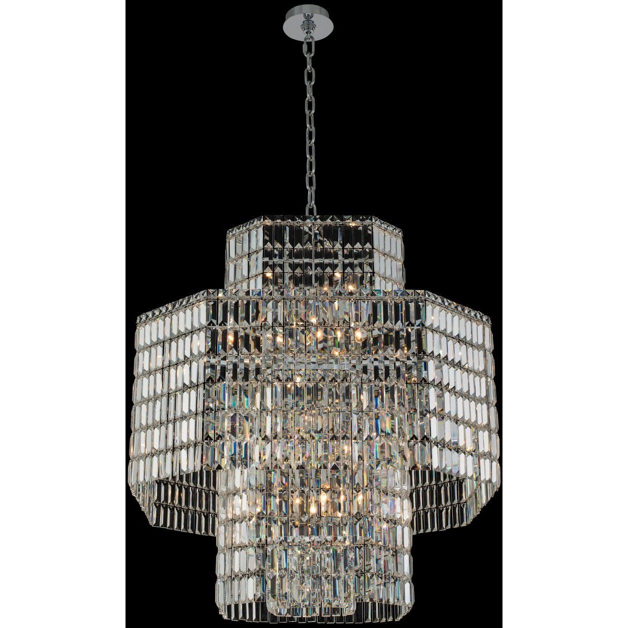 Livelli 20 Light 39 inch Polished Chrome Pendant Ceiling Light