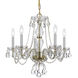 Traditional Crystal 5 Light 21 inch Polished Brass Chandelier Ceiling Light in Clear Hand Cut