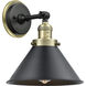 Briarcliff Sconce Wall Light in Matte Black, Black Antique Brass/Antique Brass