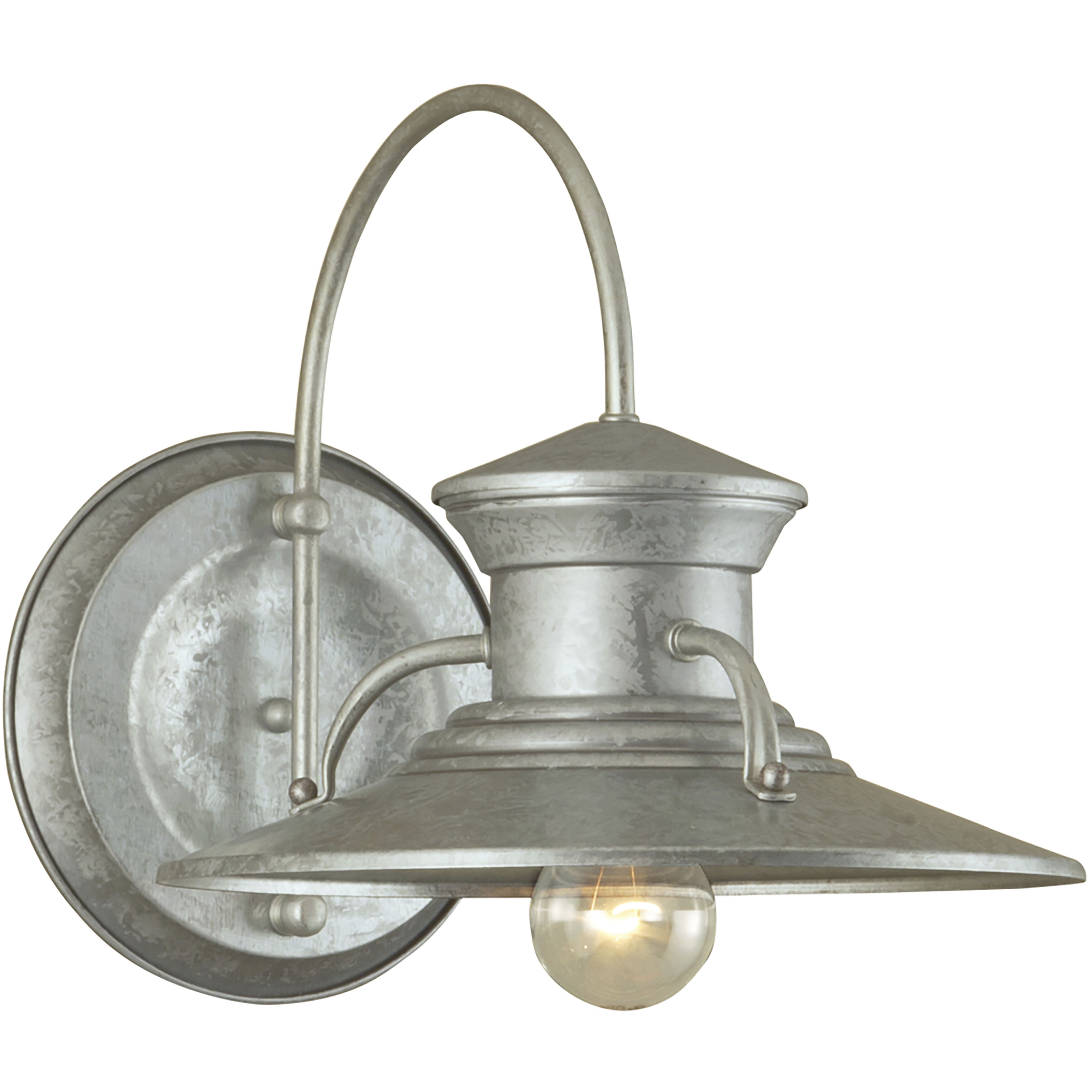 Budapest 1 Light 12.5 inch Galvanized Silver Outdoor Wall Sconce