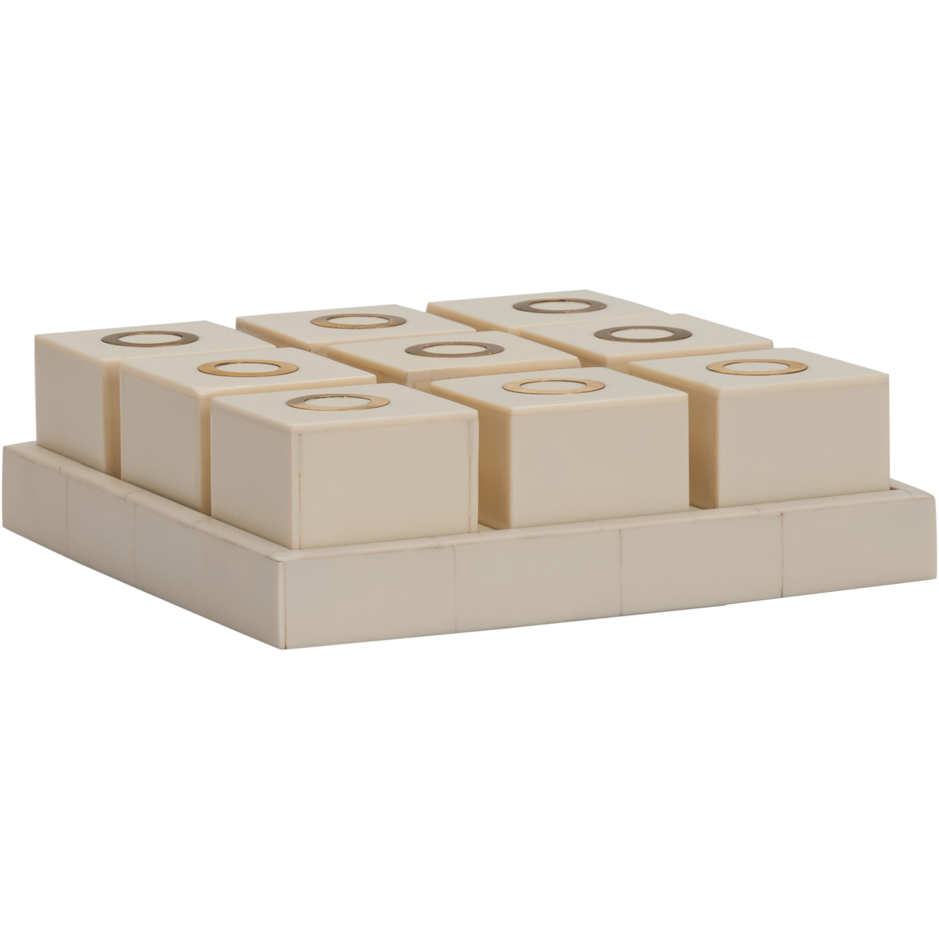 Tic Tac Toe White/Cream and Gold Game Decor