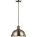 Pratt Street Metal 2 Light 13 inch Satin Brass Pendant Ceiling Light