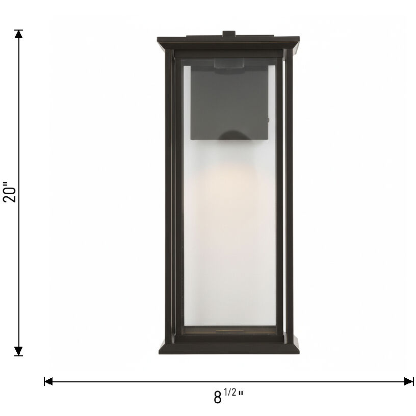 Audley LED 20 inch Antique Bronze Outdoor Wall Lantern in Distressed Seeded Glass, Large