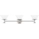 Tremolo 3 Light 33 inch Brushed Nickel and Polished Nickel Vanity Light Wall Light
