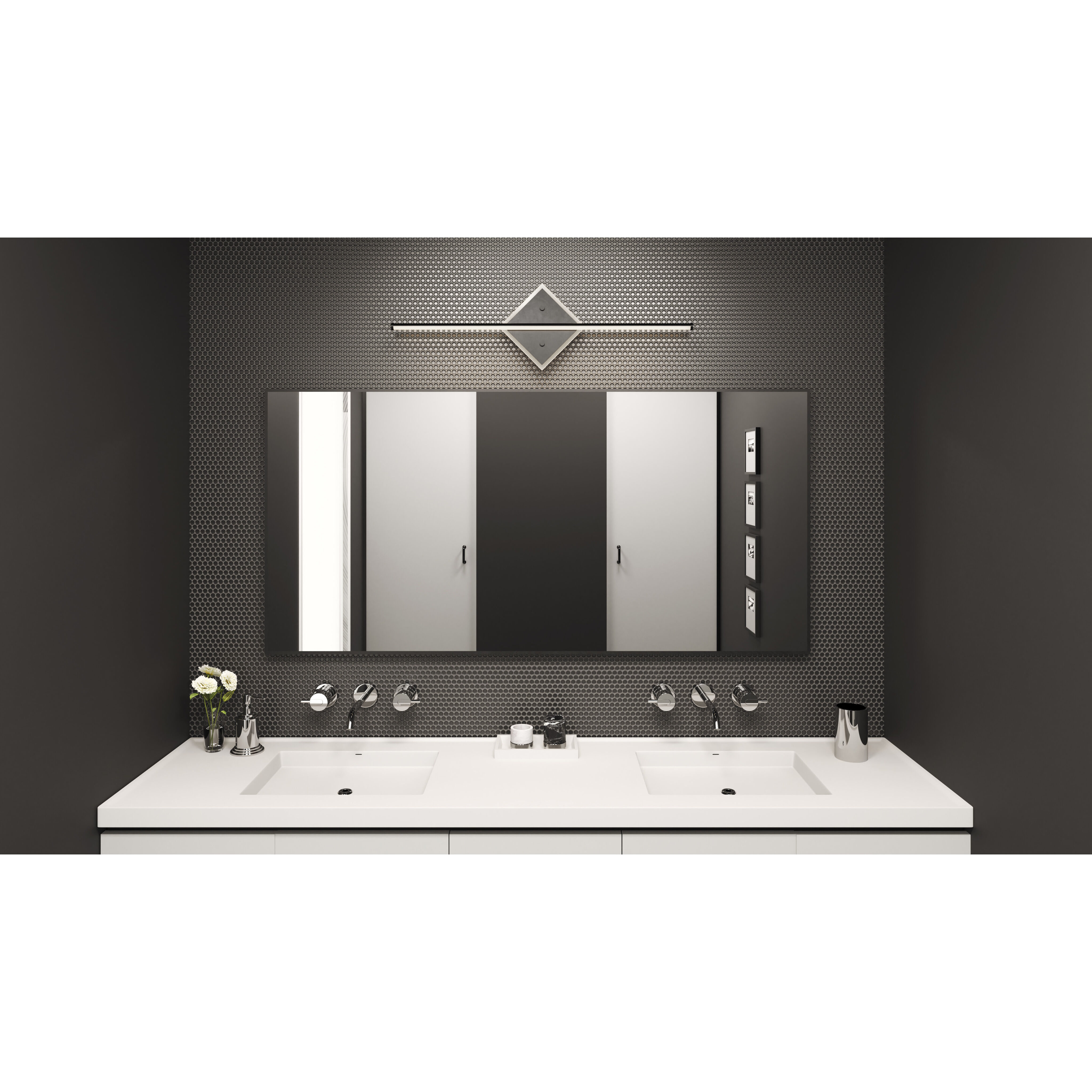 Parcelle LED 32 inch Matte Black Bath Light Wall Light