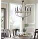 Grove 6 Light 26 inch Drifted Wood and Black Chandelier Ceiling Light