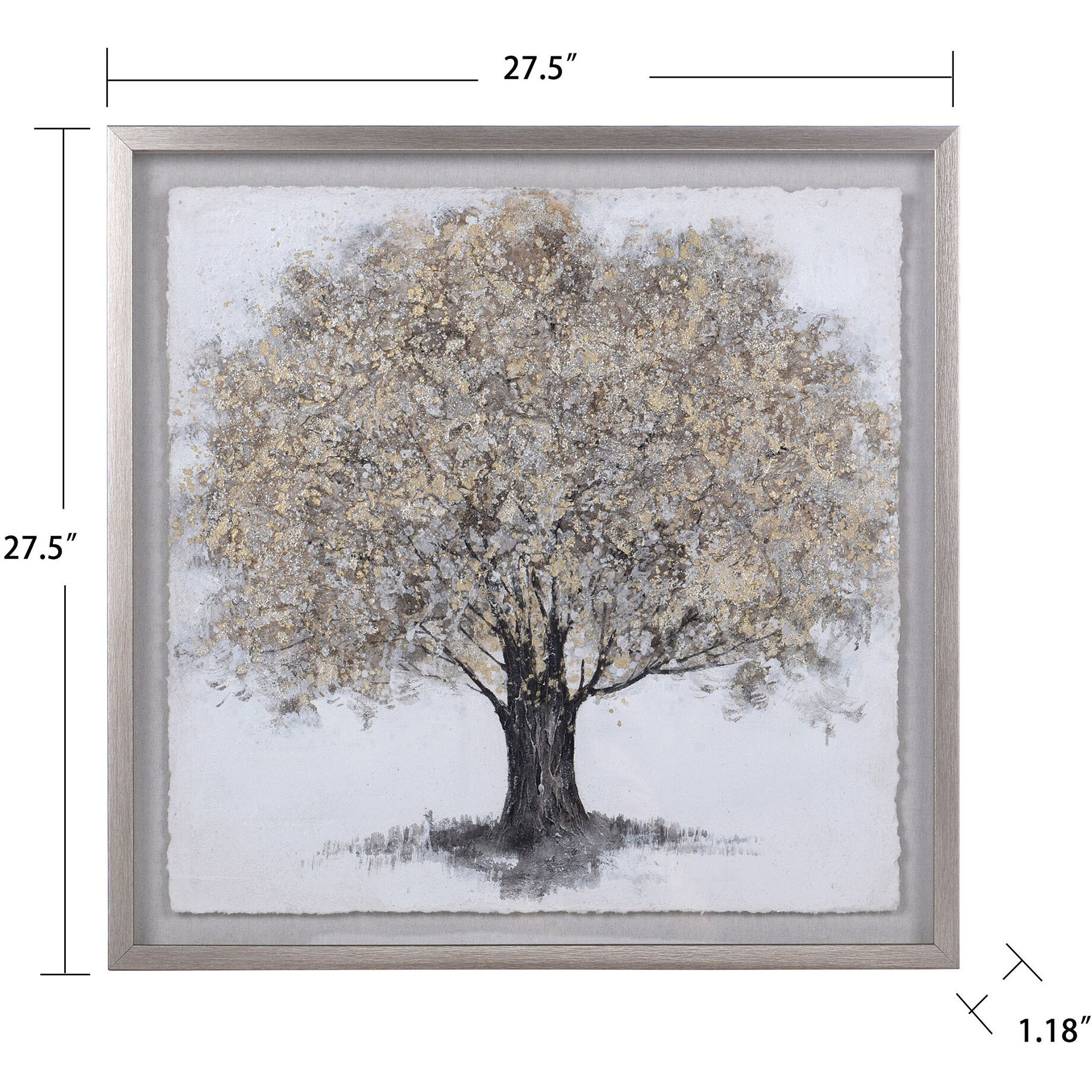 Foliage Shadow Box Black Wall Art
