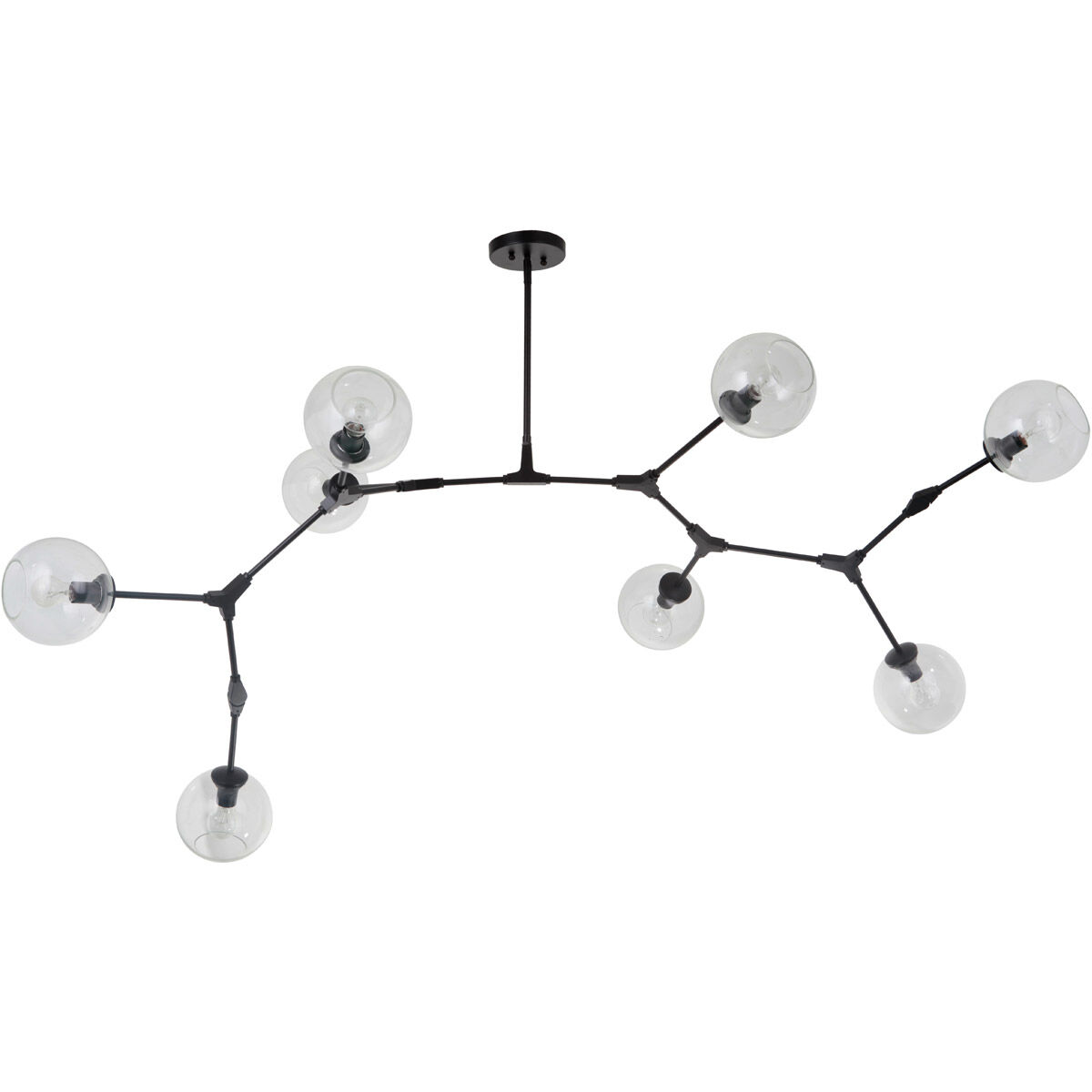 Baltic 8 Light 77 inch Black Adjustable Chandelier Ceiling Light