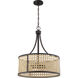 Malaya 6 Light 20.5 inch Aged Bronze Brushed Pendant Ceiling Light
