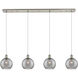 Ballston Athens Deco Swirl 4 Light 51.5 inch Brushed Satin Nickel Linear Pendant Ceiling Light