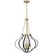 Mercer 4 Light 20 inch Matte Black and Warm Brass Pendant Ceiling Light in Matte Black with Warm Brass