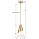 Tori 1 Light 9 inch Vibrant Gold Mini Pendant Ceiling Light