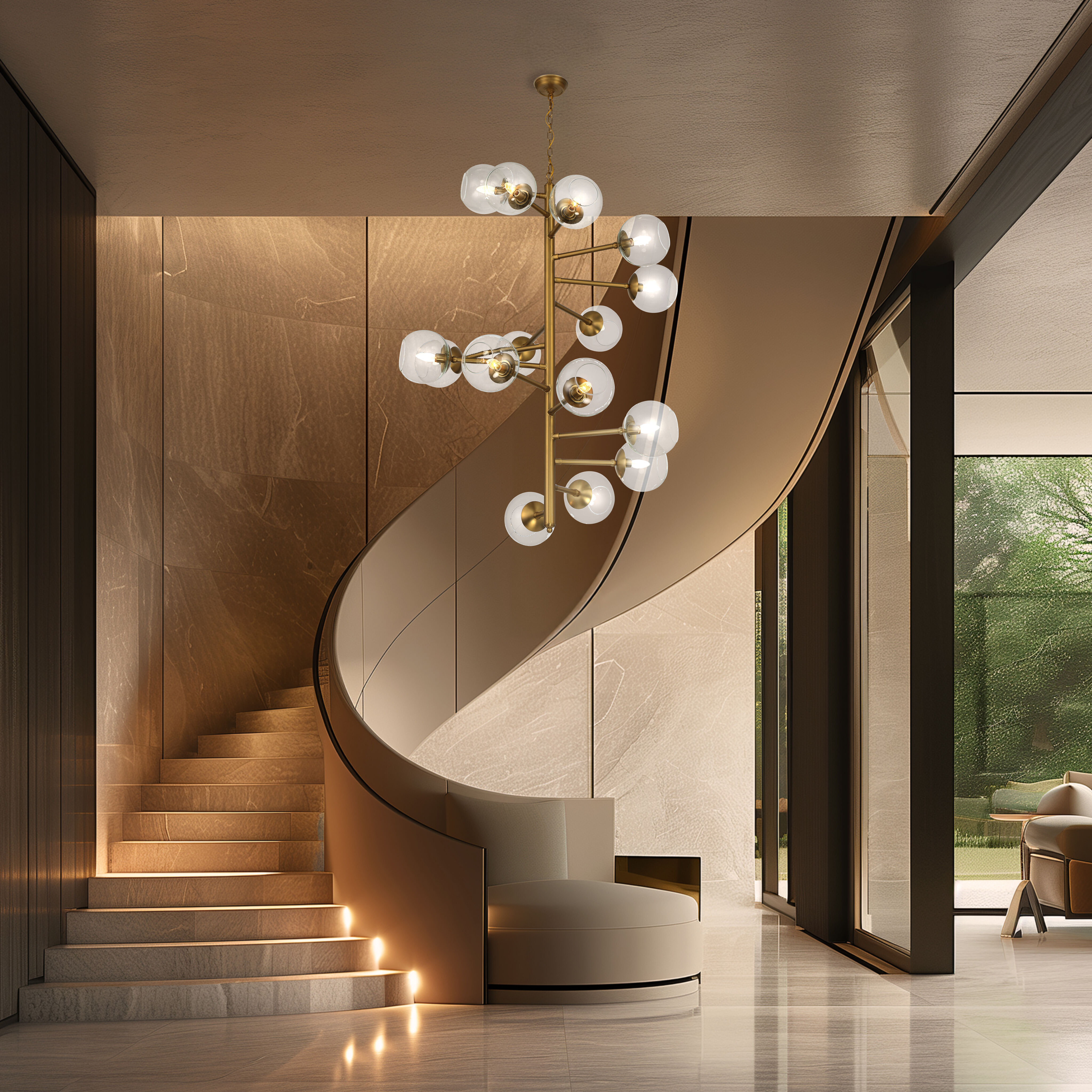 Millikan 15 Light 38.75 inch Signature Brass Pendant Ceiling Light