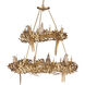 Aviary 12 Light 43.25 inch Swedish Gold Two-Tier Chandelier Ceiling Light