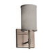 Textile LED 4.5 inch Brushed Nickel Wall Sconce Wall Light, Cylinder w/ Flat Rim