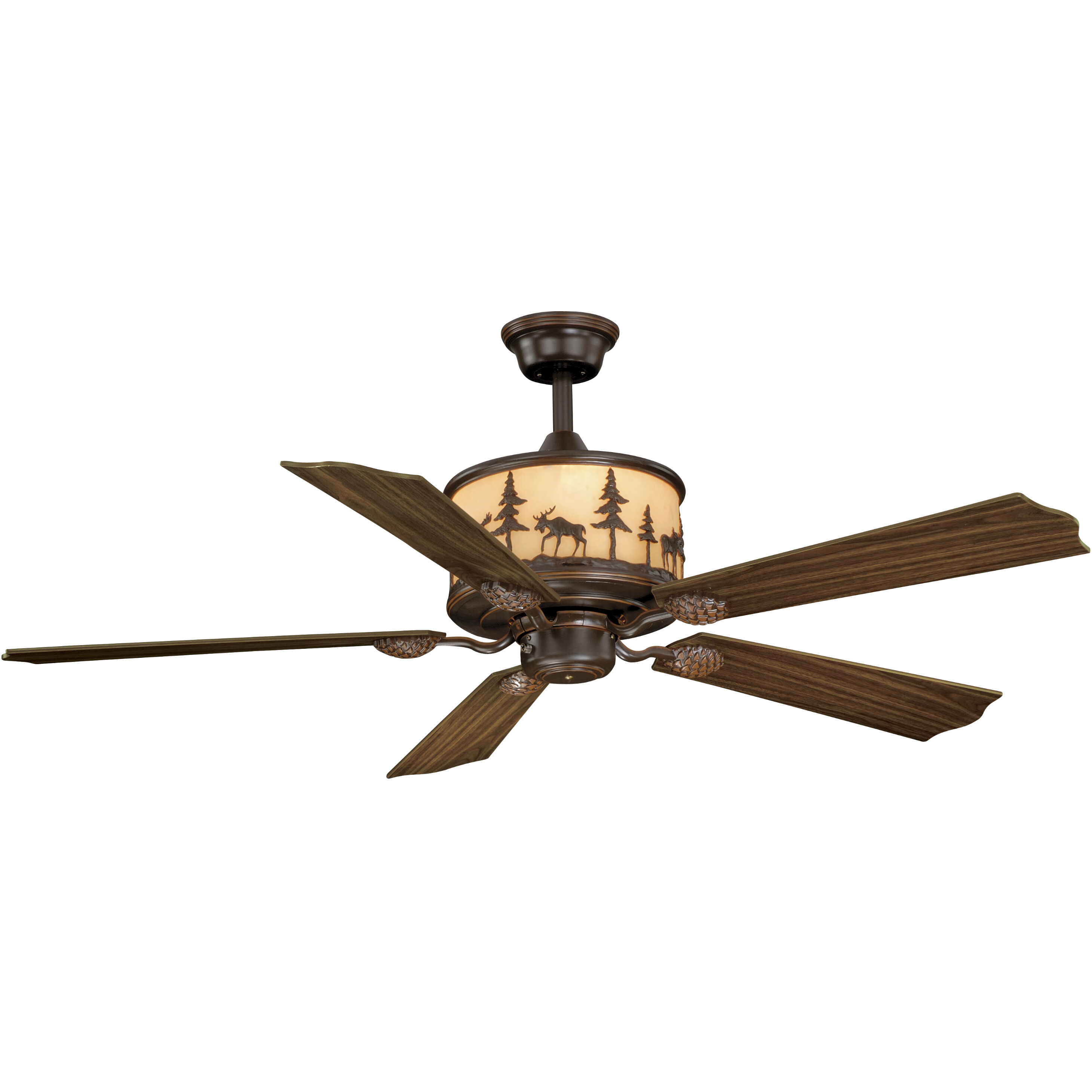 Yellowstone 56 inch Burnished Bronze with Rosewood-Dark Walnut Blades Ceiling Fan