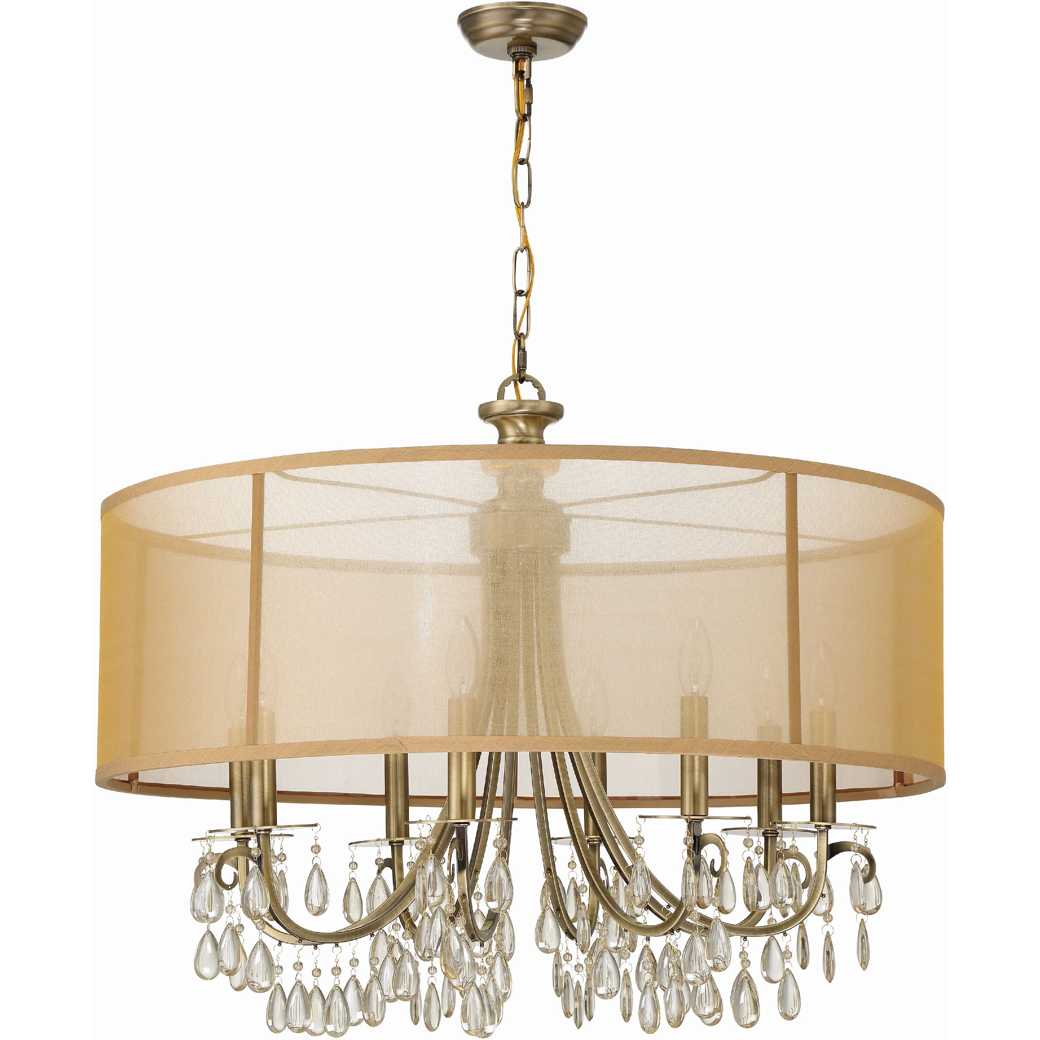 Hampton 8 Light 32 inch Antique Brass Chandelier Ceiling Light