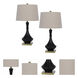 Hilo 26.5 inch 100.00 watt Black and Antique Brass Table Lamp Set Portable Light, Pair