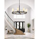 Fusion Collection - Tilburg Family 8 Light 32.5 inch Matte Black and Brass and Opal Chandelier Ceiling Light in 32.5" D x 32.5" W x 18" H, EVOLV
