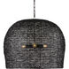 Piero 3 Light 31.5 inch Satin Black Pendant Ceiling Light, Large