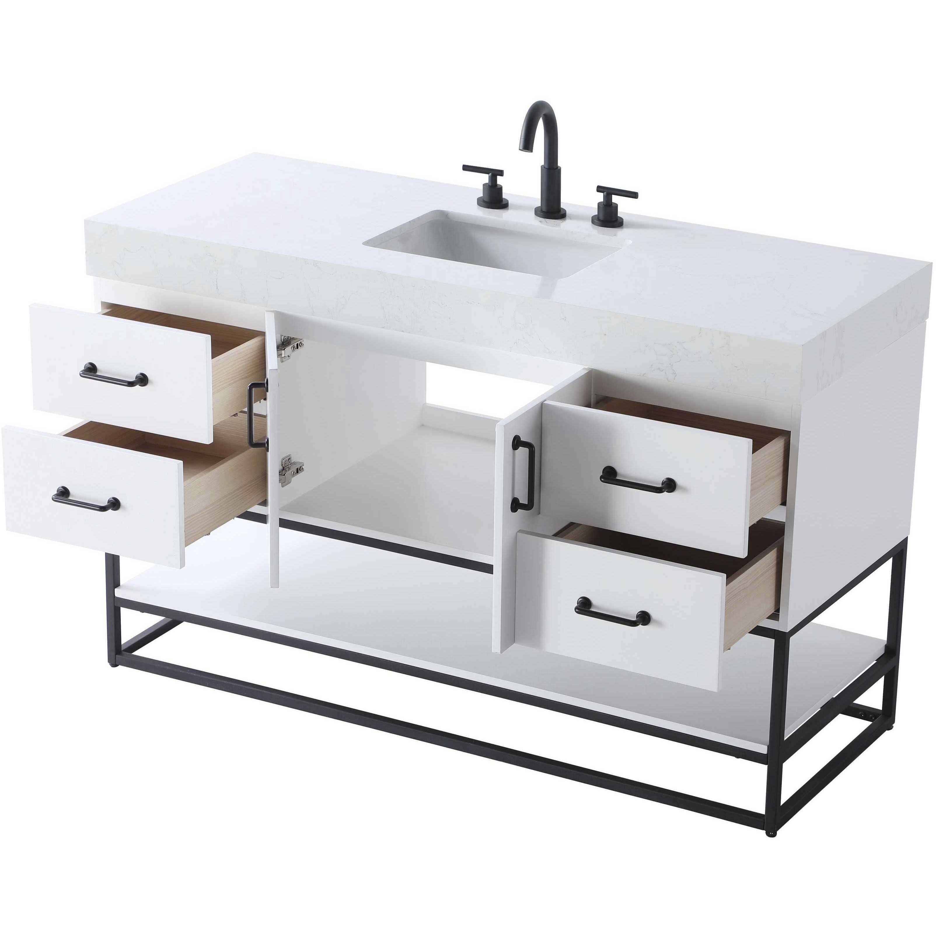 Caroline 54 X 34 inch White Bathroom Vanity Cabinet