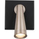 Arne Reading Light Wall Light in Black Brushed Nickel, dweLED