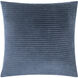 Cotton Velvet Stripes 18 X 18 inch Navy Accent Pillow