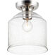 Acadia 1 Light 8.75 inch Satin Nickel Semi-Flush Mount Ceiling Light