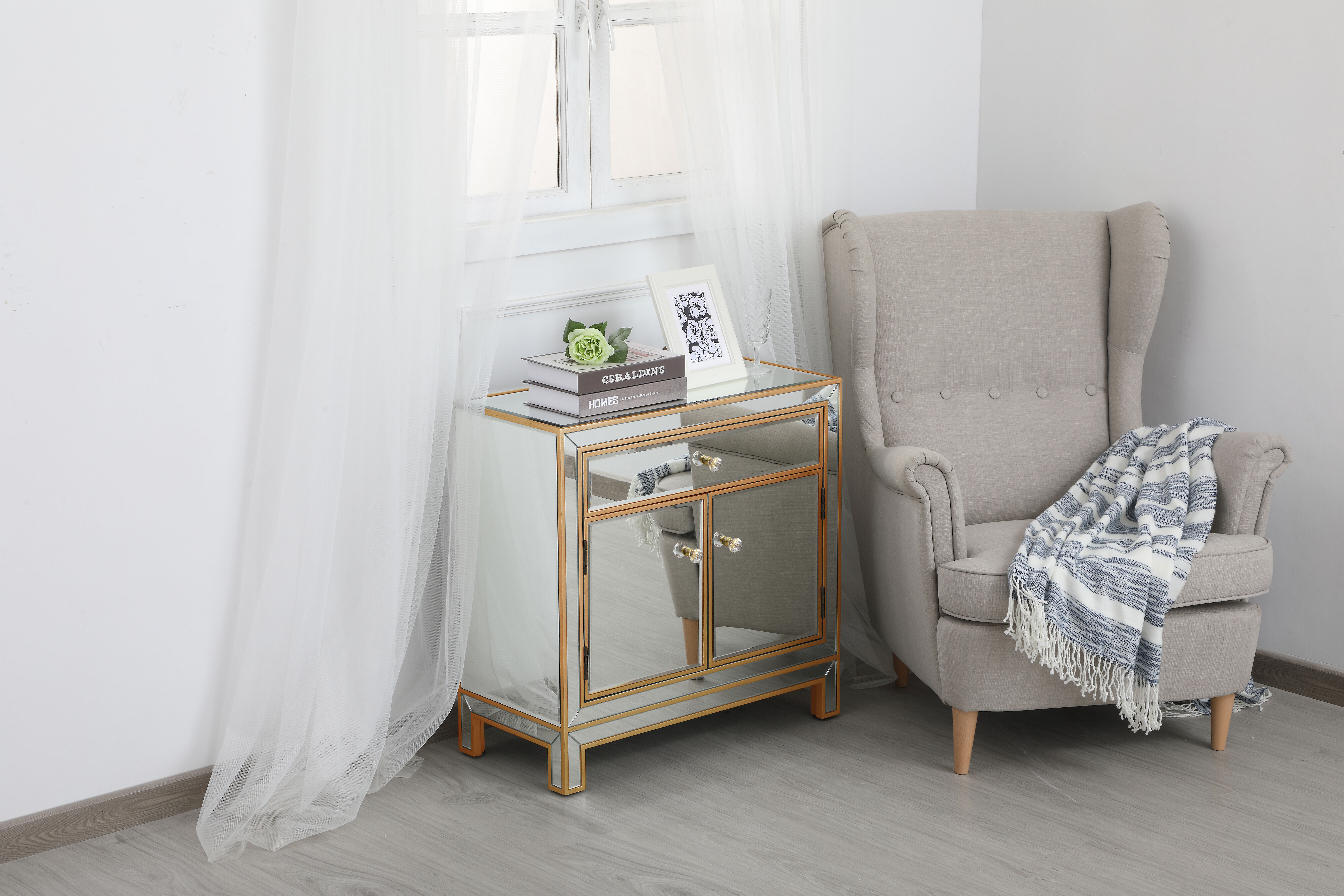 Modern Antique Gold Cabinet